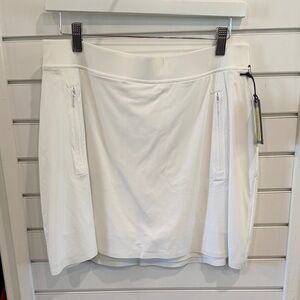 G/FORE White A-Line Performance Skort with Zip Pockets